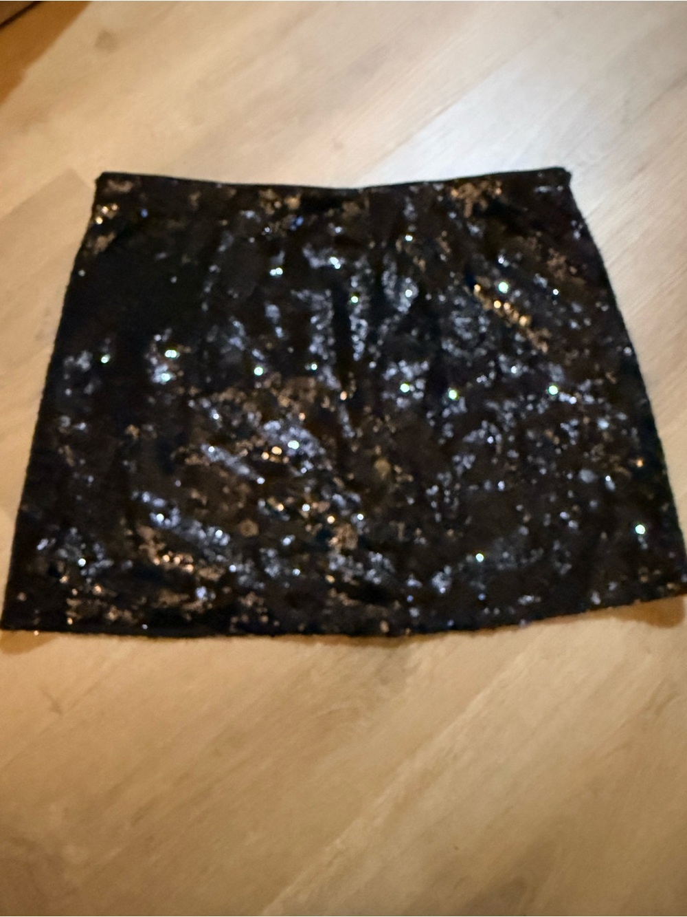 Black Sequin Mini Skirt